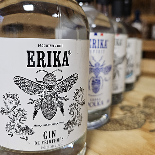 Coffret de 5 spiritueux français : gins et vodka erika spirit