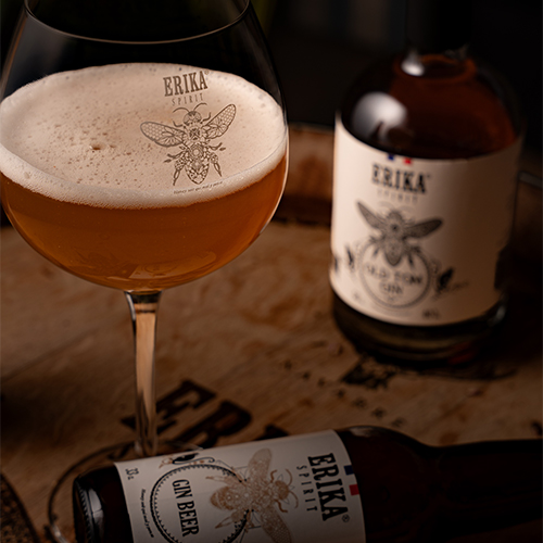 Gin beer bière artisanale aromatisée au Old Tom Gin Erika Spirit