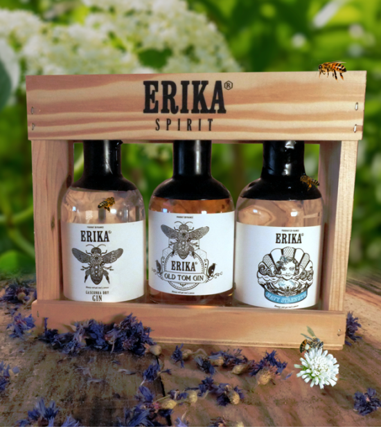 Coffret Bois 3Gin 20cl Erika Spirit